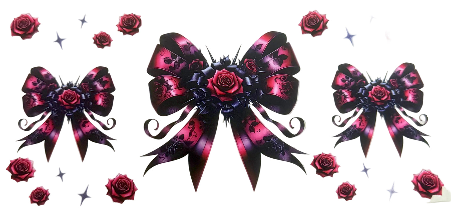 C293- (1PC) ROSE BOWS 16OZ UV DTF Transfer Wrap/Sticker for Cup/Tumbler