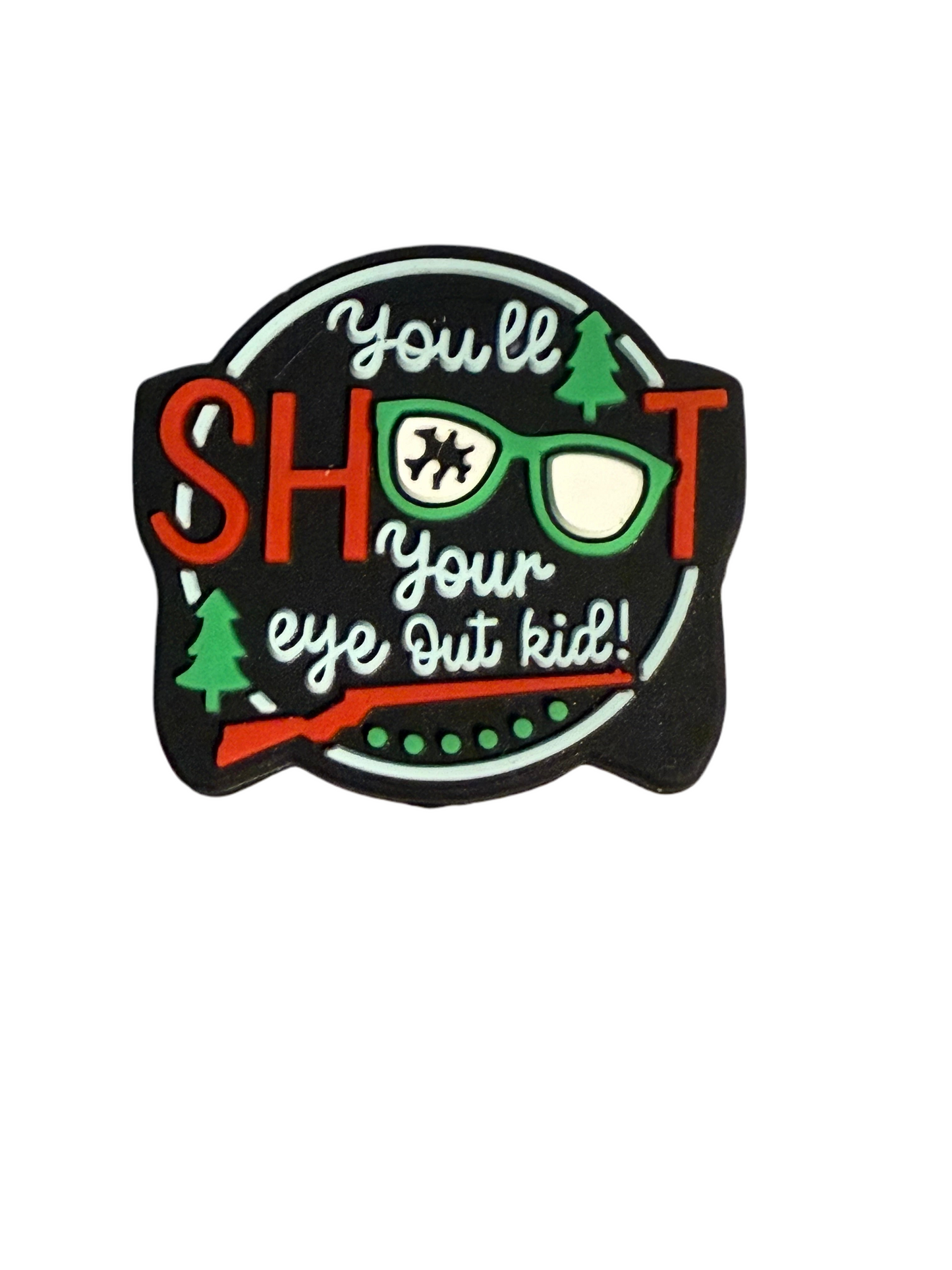 F/CHR9 (1)PC 1.1" You'll Sh00t your eye out kid W/Glasses Focal Bead for DIY Keychains, Wristlets, Cup Charms, Car Charms ETC