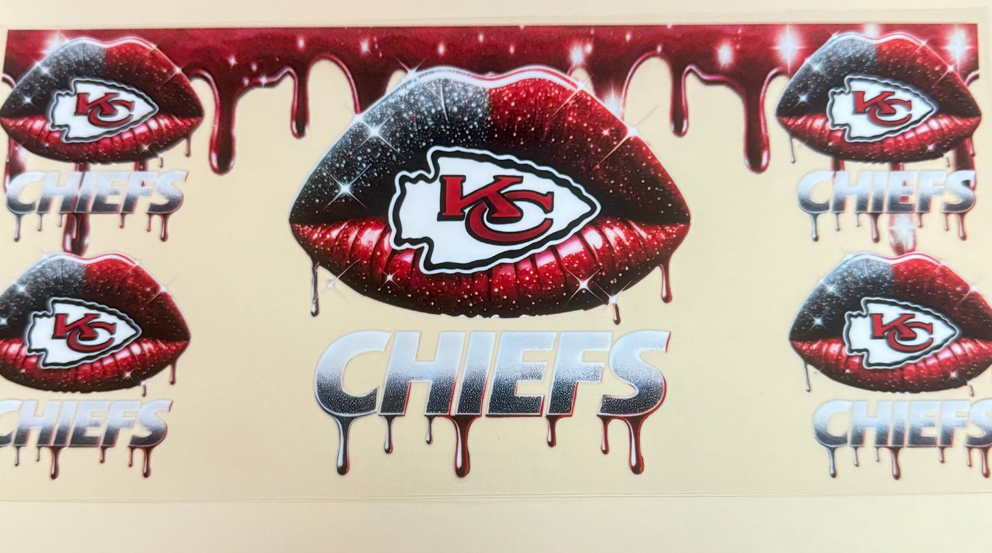 C340- (1PC) KC CHIEFS 16OZ UV DTF Transfer Wrap/Sticker for Cup/Tumbler