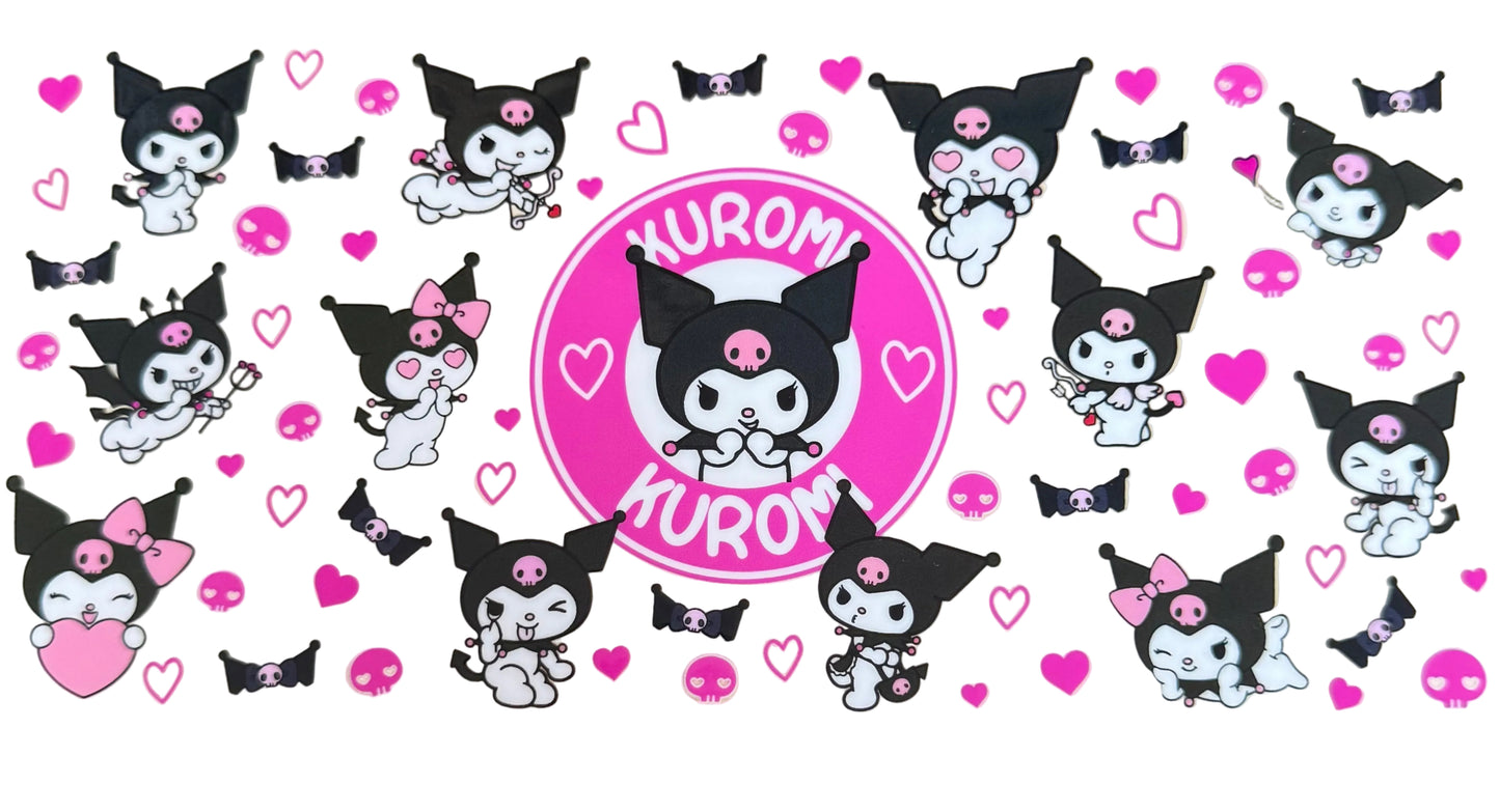 C375- (1PC) KUKU KUROMI 16OZ UV DTF Transfer Wrap/Sticker for Cup/Tumbler