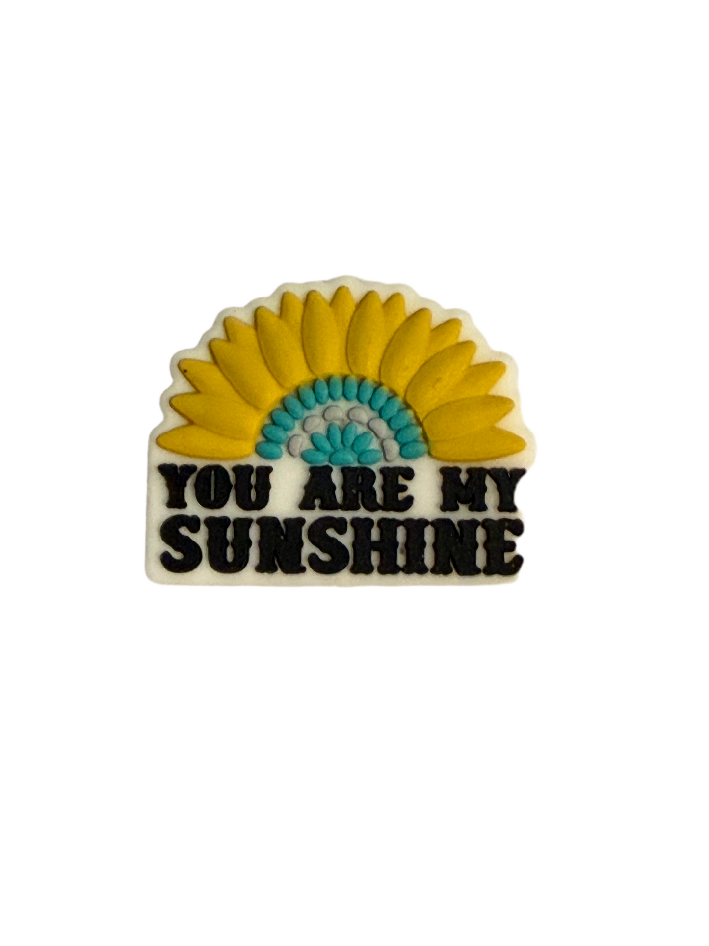F/Q42 (1)PC 1.2" You Are My Sunshine W/Sunflower Focal Bead for DIY Keychains, Wristlets, Cup Charms, Car Charms ETC