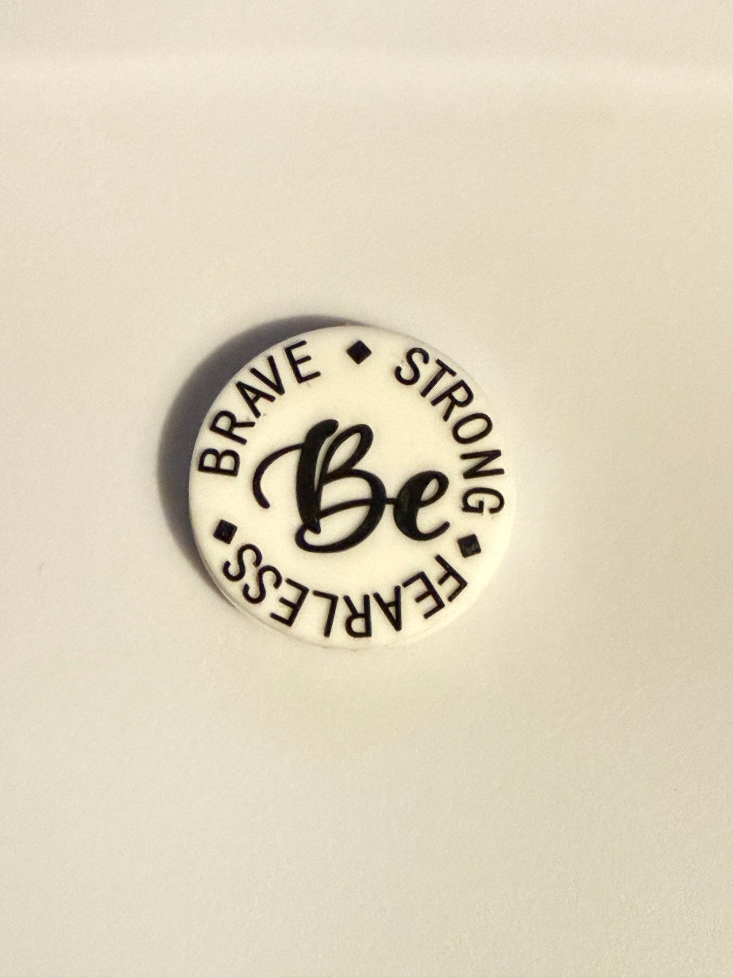 F/Q67 (1)PC 1.1" Choose Your Color- BE Fearless/Brave/Strong Focal Bead for DIY Keychains, Wristlets, Cup Charms, Car Charms ETC