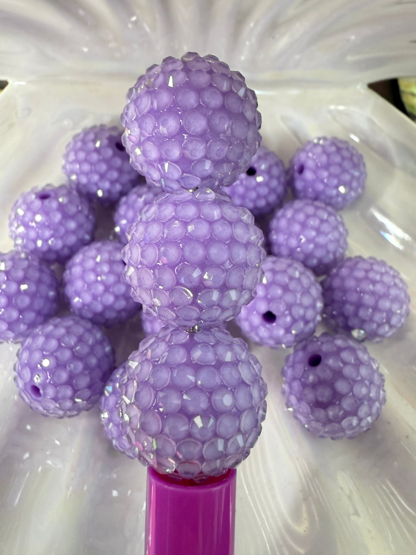 R32-LAVENDER (5PCS) 20mm Clear Jelly Bubblegum Acrylic Rhinestone Beads for DIY