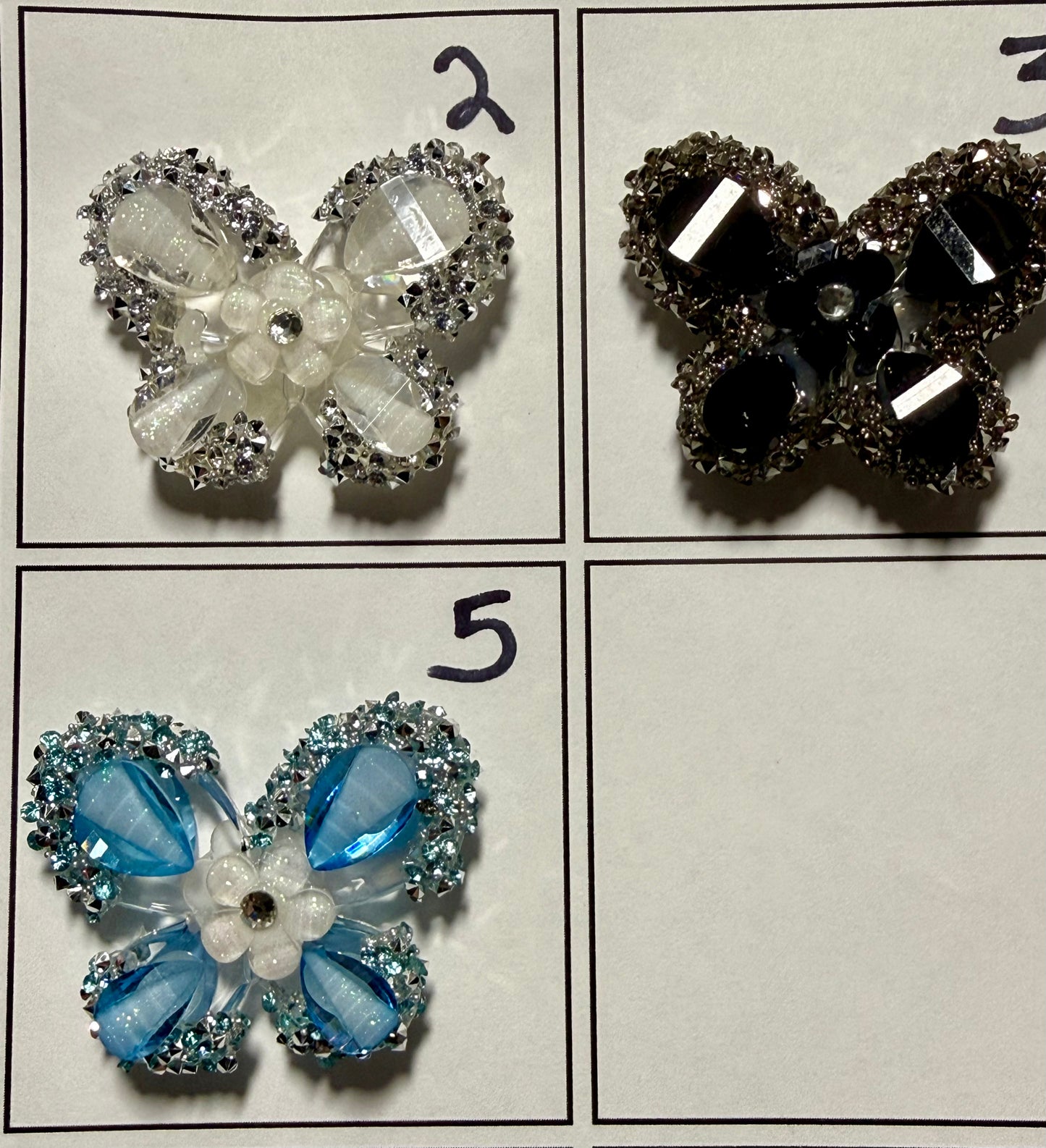 R129- (1PC) CHOOSE YOUR COLOR- 1.80" Sugar Coated W/Rhinestones FANCY Butterfly Focal Beads