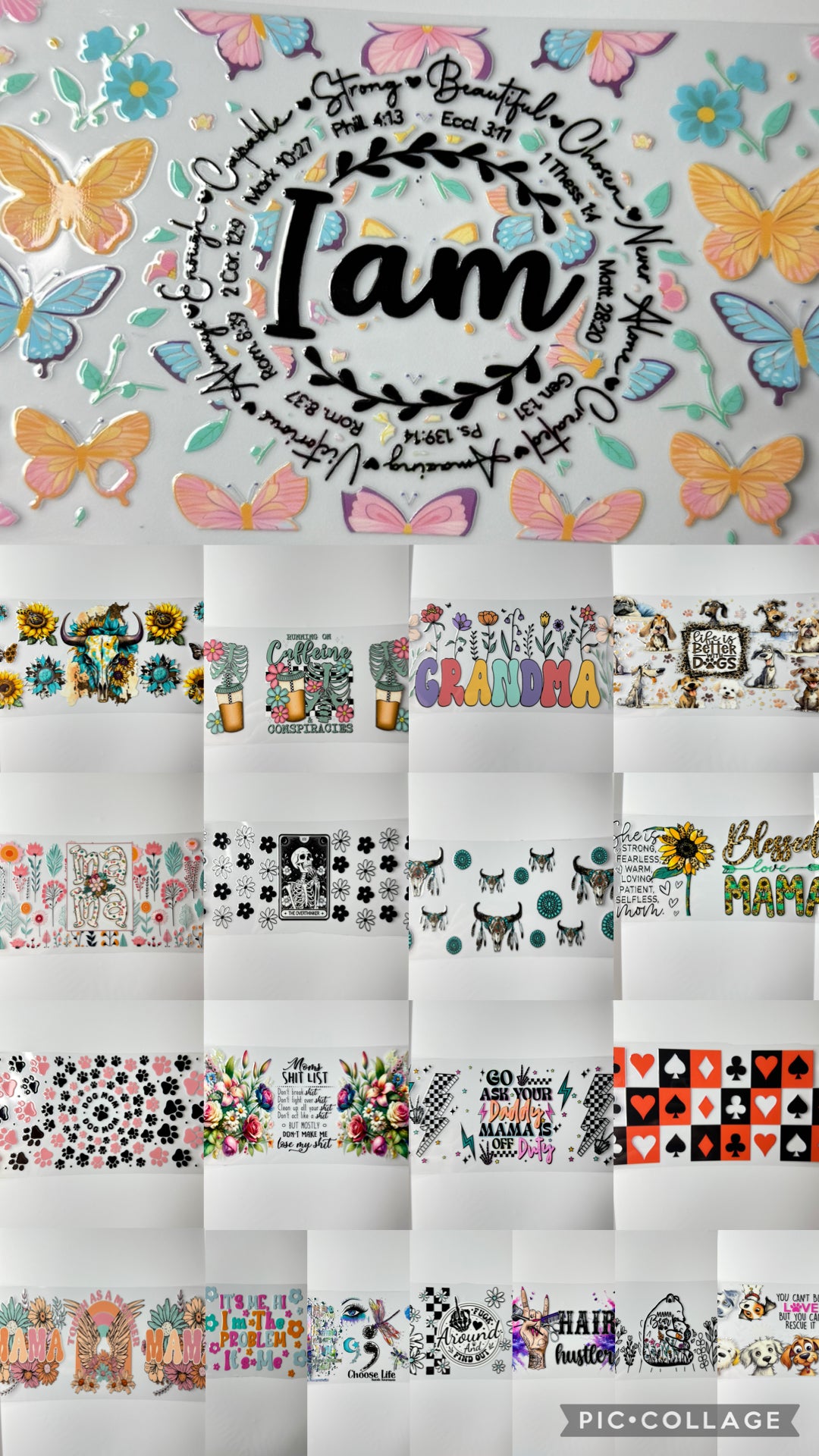 (25 PCS) UVDTF MIXED MYSTERY BUNDLE cup wraps 16 oz, mystery packs, bulk, wholesale, permanent stickers