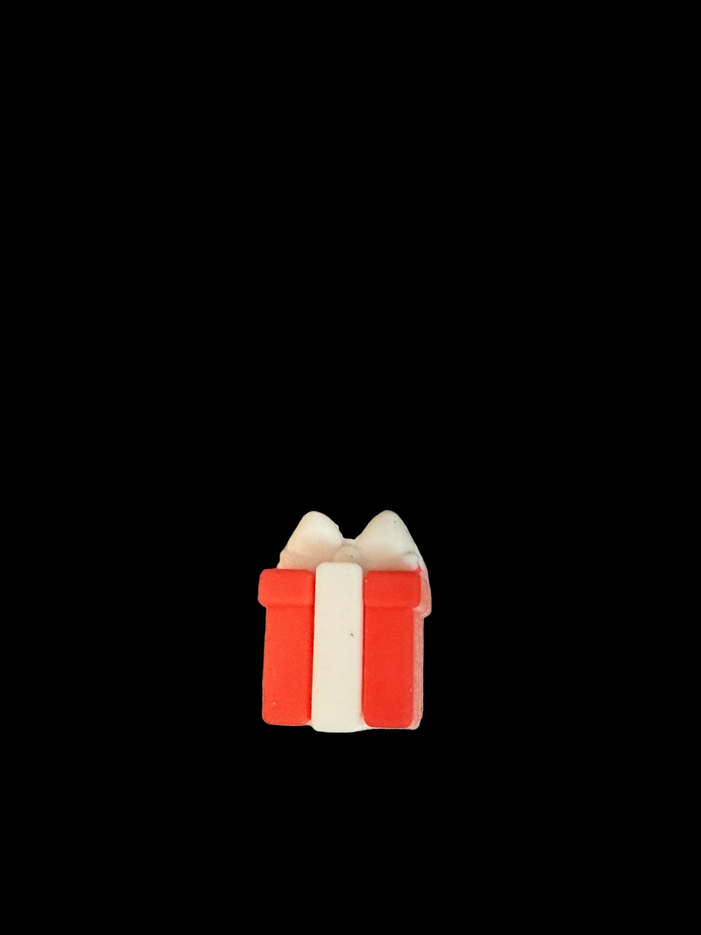 F/B45- (1PC) Smaller Size- 3D Red Gift Box/Present Silicone Focal Bead for DIY Keychains, Wristlets, Cup Charms, Car Charms ETC