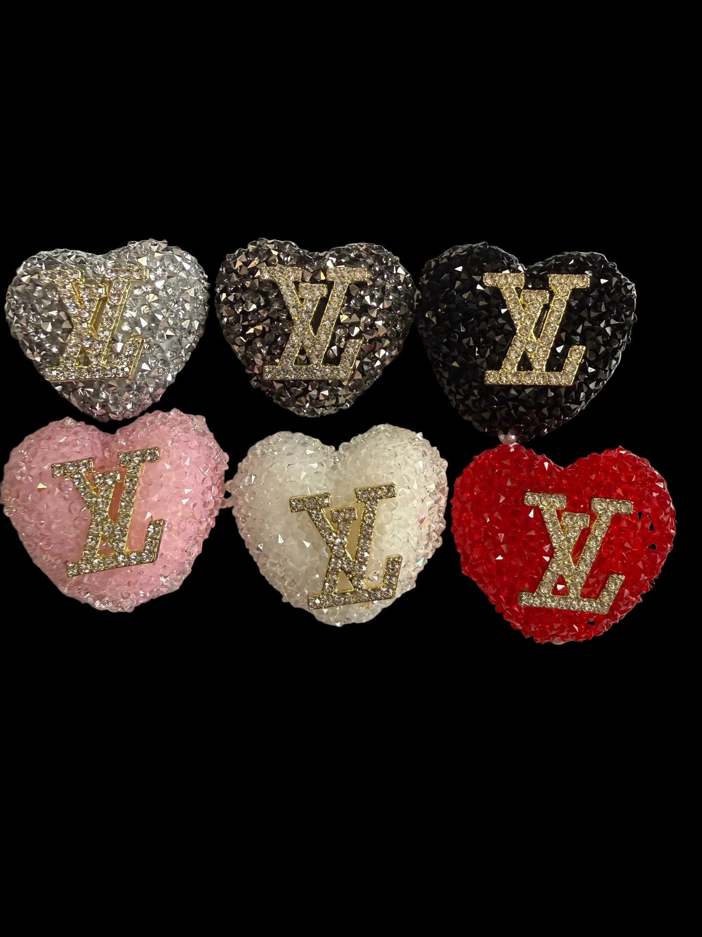 SUG4- (1PC) Choose Your Color/Design- 26MM Large Size Sugar Coated Heart Bead