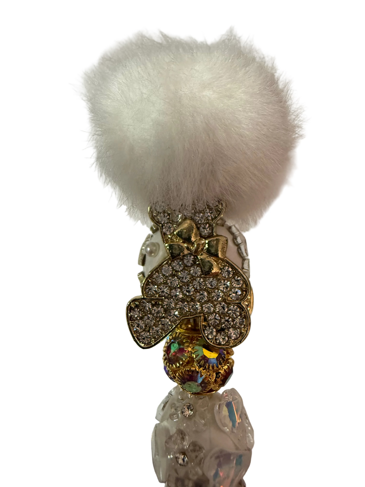 (1PC)Handcrafted Beaded Luxury BLING Beaded Pen with Glitz Design Colorful Beads & Large Alloy BEAR topper Stylish Writing Accessory for Notes Letter