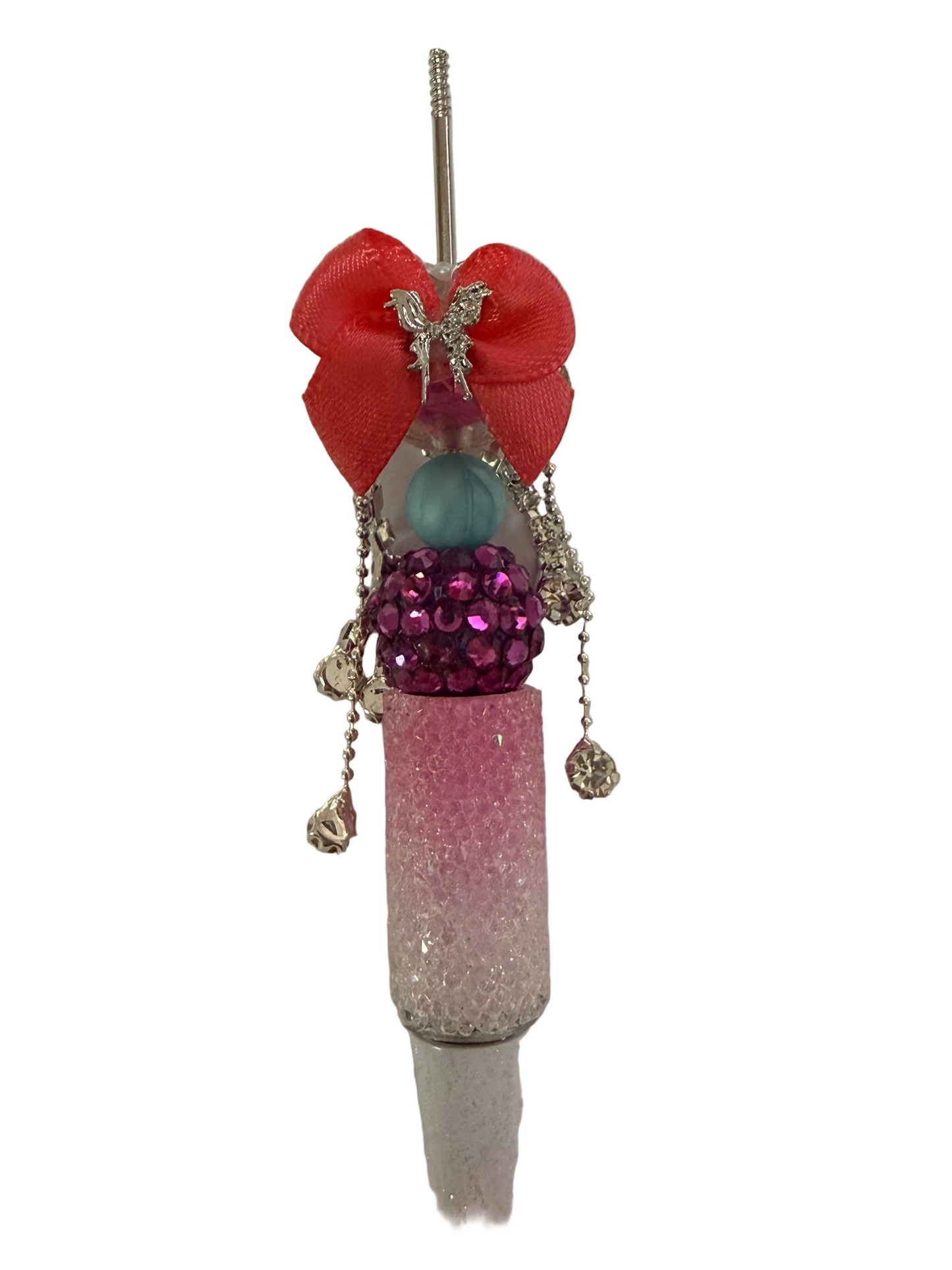 R146- (5PCS) 21mm High Quality DANGLE Mixed Colors Rhinestone W/Hearts/Pearls Beads for DIY
