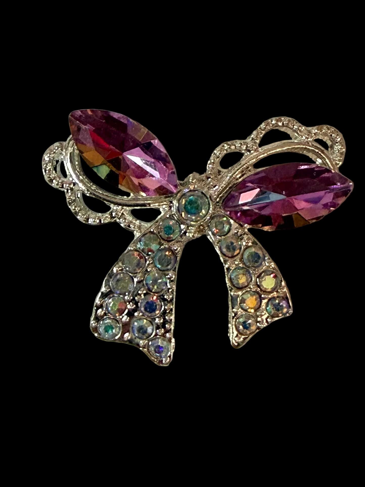 R153- (1PC) CHOOSE YOUR COLOR- 27mm High Quality Alloy Rhinestone BOW Beads for DIY