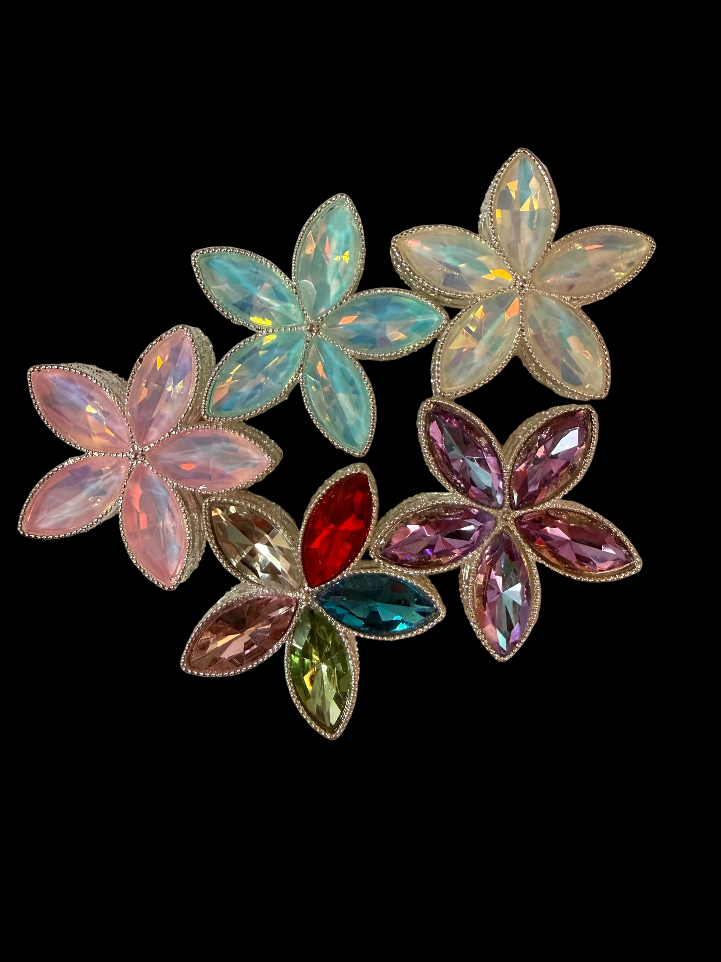 R154- (1PC) CHOOSE YOUR COLOR- 33mm High Quality Alloy Rhinestone FLOWER Beads for DIY