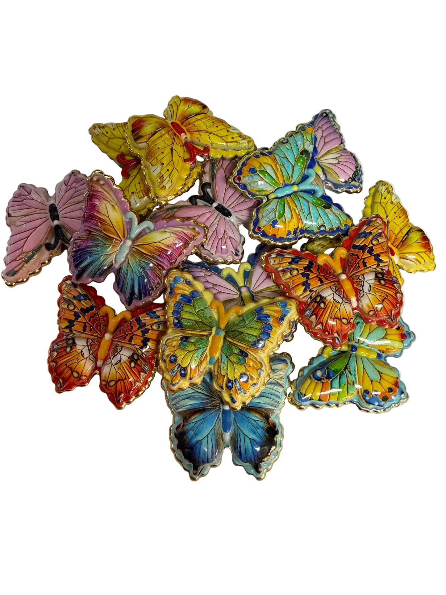 SB2-36 (5PCS) 39mm 3D BUTTERFLY Mixed Patterns/Mixed Color Beads for DIY