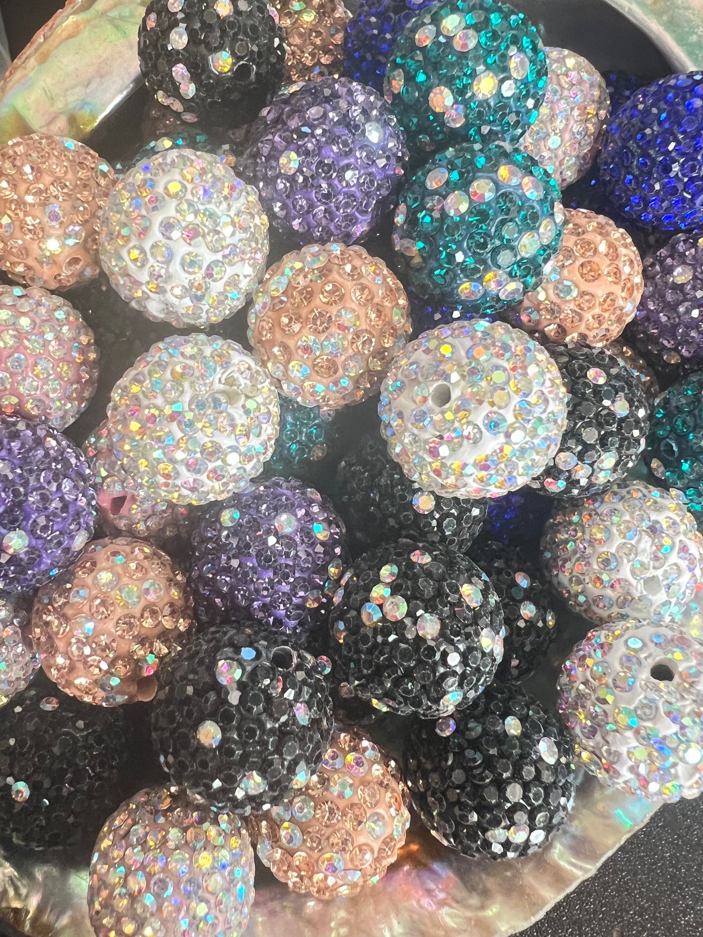 10 PCS - 16mm Multicolored Round Clay Rhinestone Beads image 2
