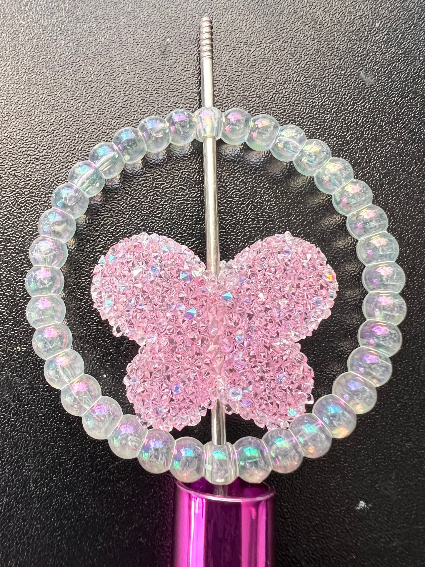 5PCS- 47mm Acrylic Clear AB Glitter AURA Bubble Round Shaped Frames image 2