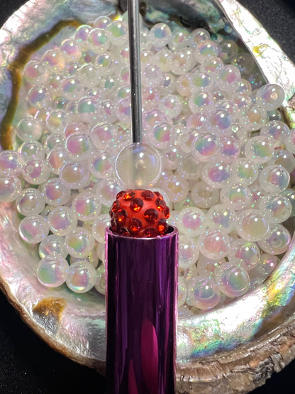 10 PCS- 8mm COLOR CHANGE Small Round UVAB Clear Iridescent Rainbow Acrylic Beads image 4