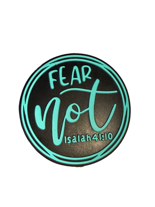 F/R2- (1)PC 1.2" FEAR Not- Isaiah 41:10 Focal Bead for DIY Keychains, Wristlets, Cup Charms, Car Charms ETC