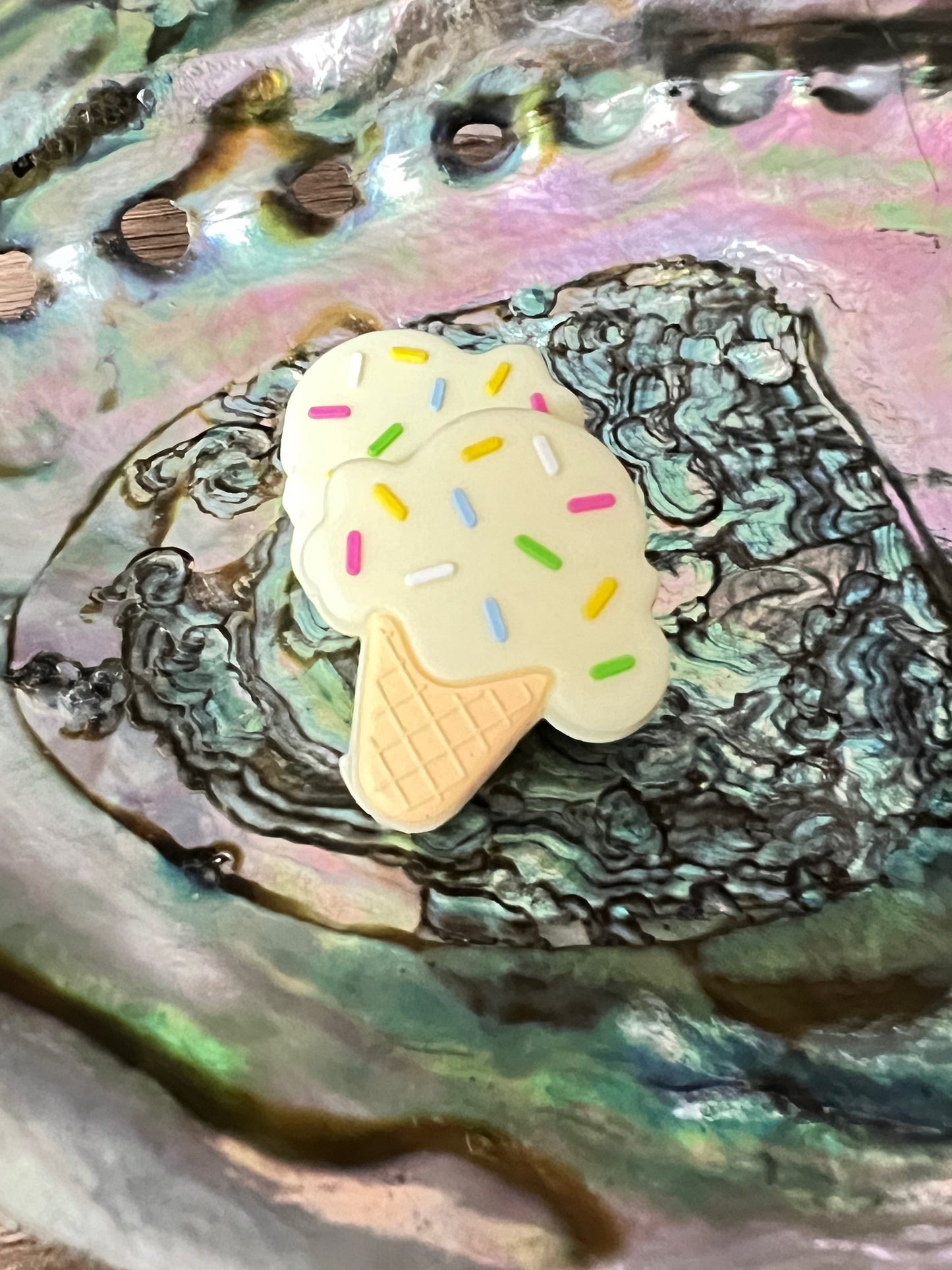 (1)PC- Choose Your Color Sprinkled Ice Cream Cone Focal Bead image 5
