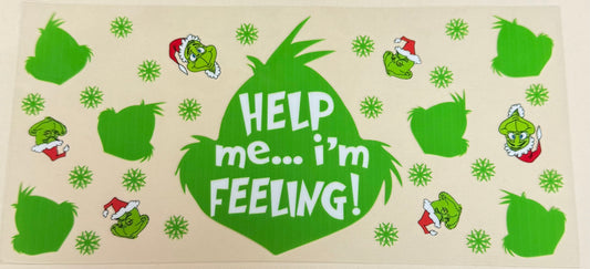 C436- (1PC) GRINCHY 16OZ UV DTF Transfer Wrap/Sticker for Cup/Tumbler