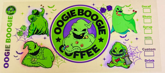 C439- (1PC) OOGIE BOOGIE COFFEE 16OZ UV DTF Transfer Wrap/Sticker for Cup/Tumbler