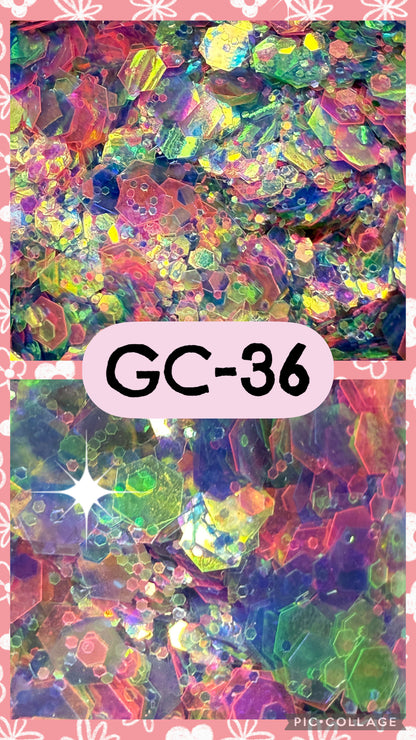 GC36-GC53 GLITTER COLORS