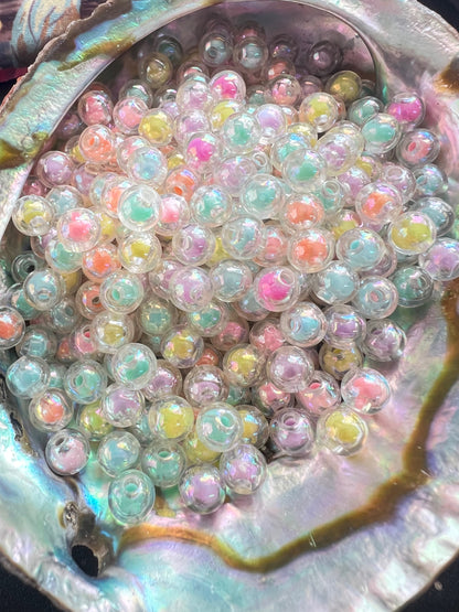 20 PCS - 8mm UVAB Round Pastel Shaped Rainbow/Double Layer/Aura Coated Mix image 0