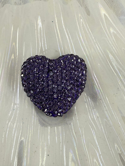 R45- (1PC) CHOOSE YOUR COLOR- High Quality 30mm HEART Pave-rhinestones with Polymer Clay Core Beads for DIY