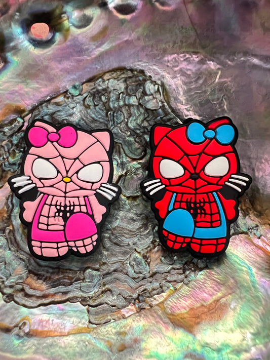 (1)PC- Choose Your Color- Pink OR Blue SpiderGirl Kitty Kat Focal Bead image 0