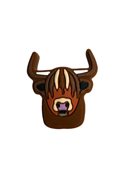 F/A1- (1)PC 1" Highland Cow/Bull Focal Bead for DIY Keychains, Wristlets, Cup Charms, Car Charms ETC