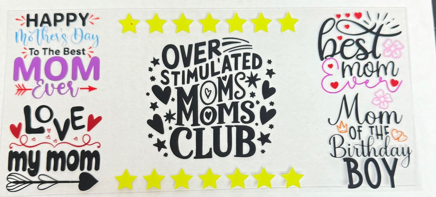 C590- (1PC) MOTHERS DAY 16OZ UV DTF Transfer Wrap/Sticker for Cup/Tumbler