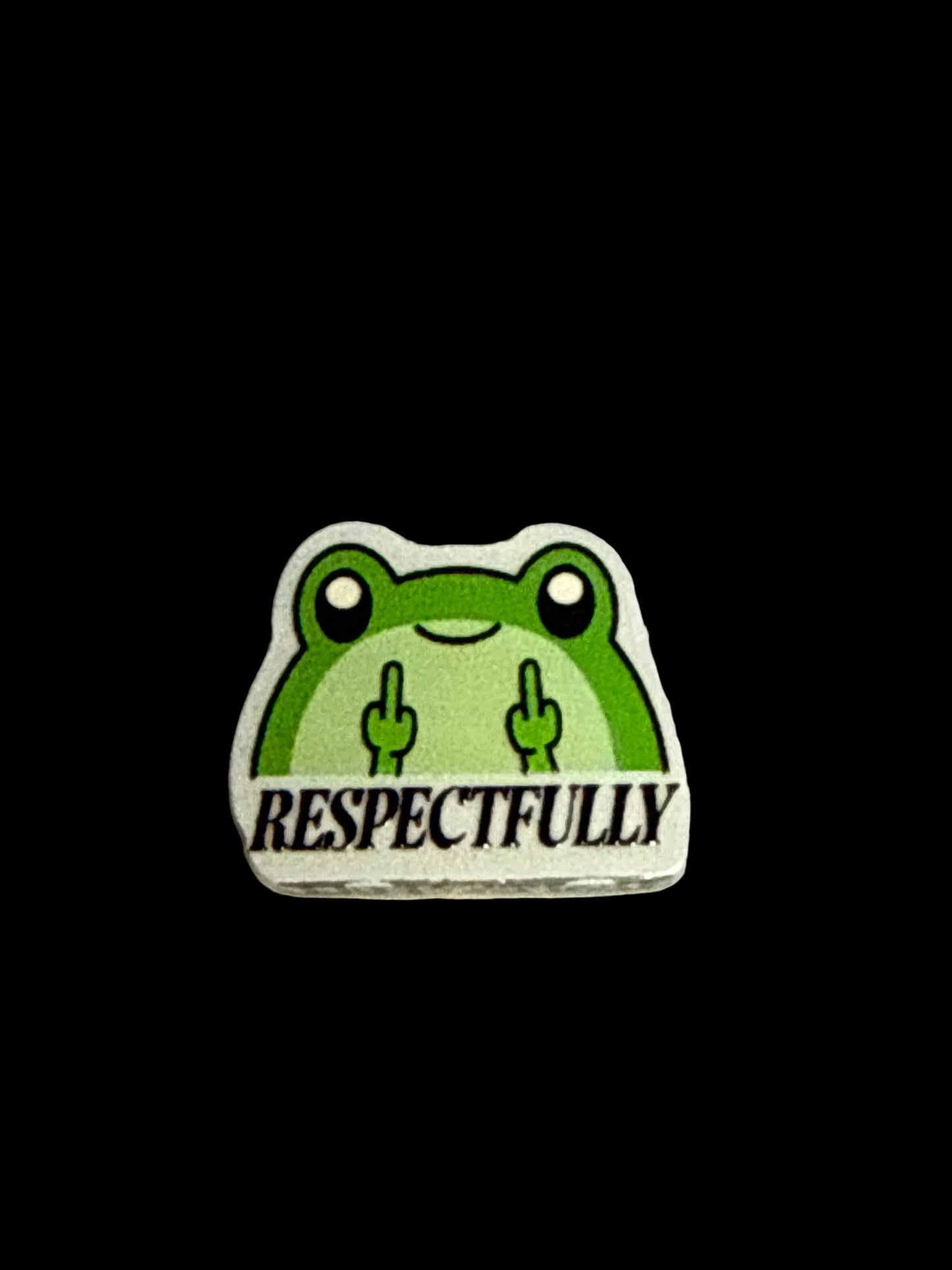 F/ACR38- (1)PC 1" Respectfully Frog Acrylic Focal Bead for DIY Pens, Keychains, Wristlets, Cup Charms, Car Charms ETC