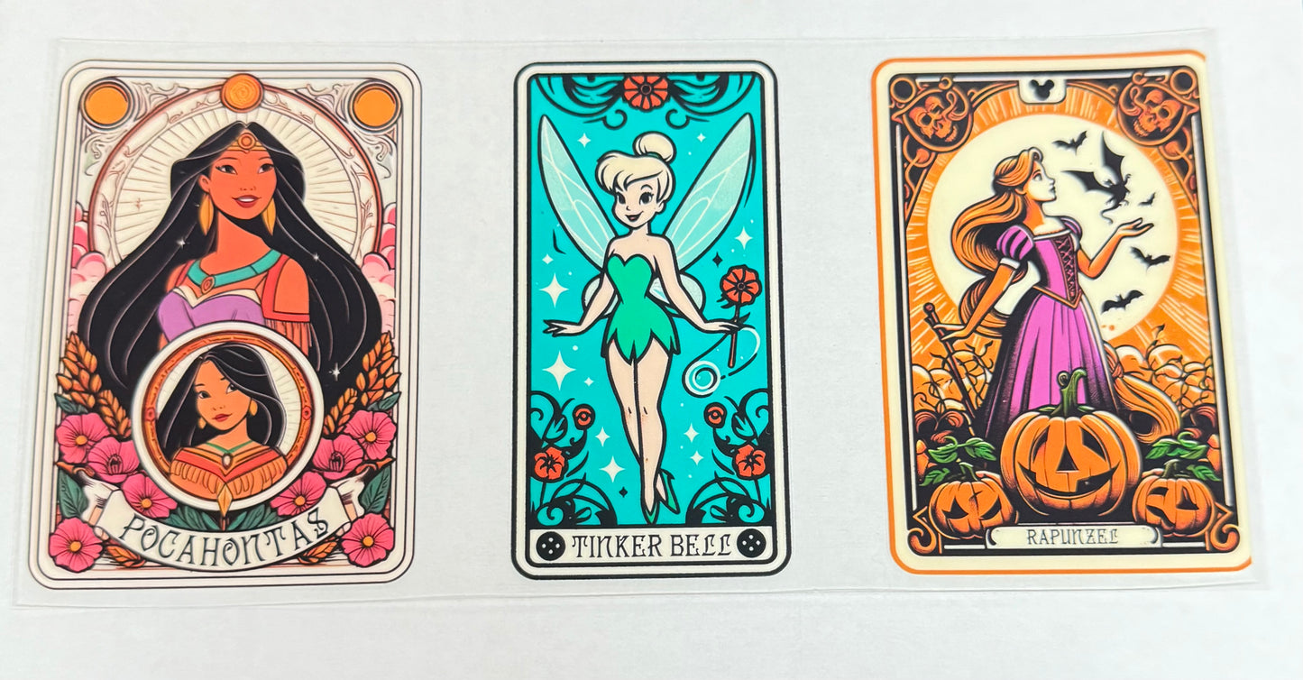 C603- (1PC) PRINCESS TAROT CARD STYLE 16OZ UV DTF Transfer Wrap/Sticker for Cup/Tumbler
