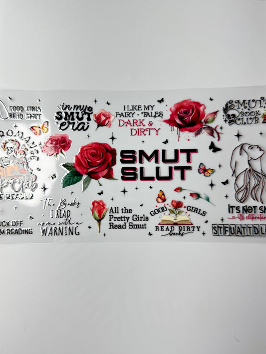 C2- SMUT Book Club with Roses 16OZ UV DTF Transfer Wrap/Sticker for Cup/Tumbler
