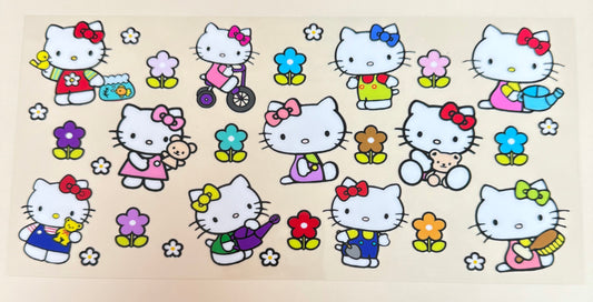 C351- (1PC) HELLO KITTY 16OZ UV DTF Transfer Wrap/Sticker for Cup/Tumbler