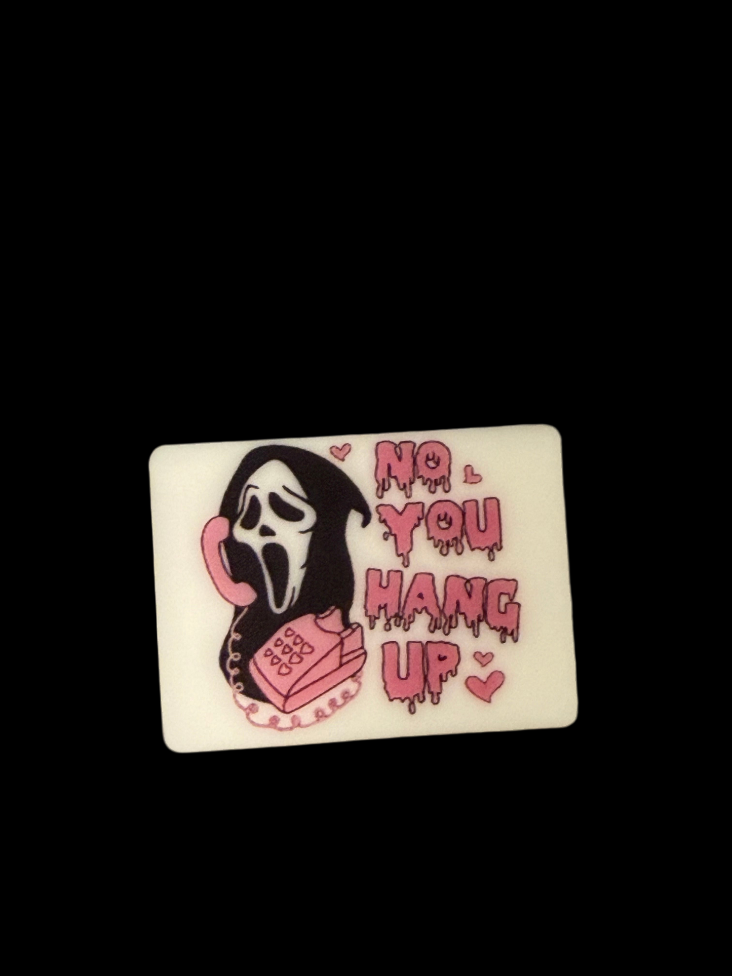 F/HAL19 (1)PC 1.2" No you hang up Ghost W/Telephone GLOWS Focal Bead for DIY Keychains, Wristlets, Cup Charms, Car Charms ETC