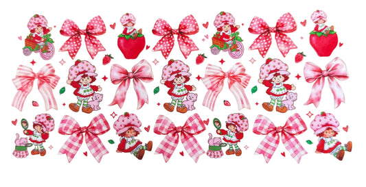 C374- (1PC) STRAWBERRY SHORTCAKE 16OZ UV DTF Transfer Wrap/Sticker for Cup/Tumbler