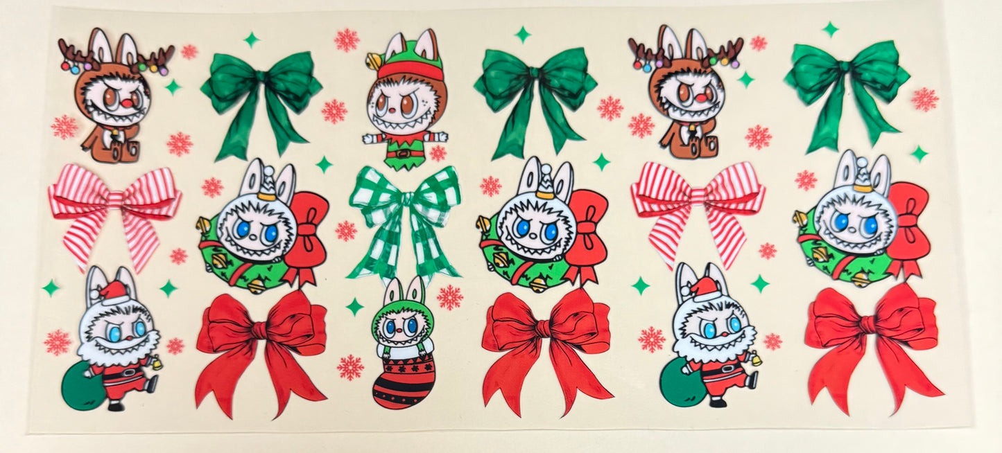 C484- (1PC) CHRISTMAS LABUBU 16OZ UV DTF Transfer Wrap/Sticker for Cup/Tumbler