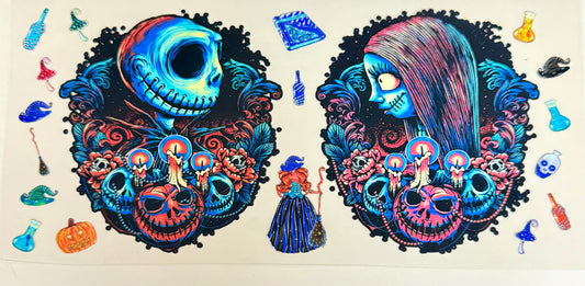 C423- (1PC) JACK & SALLY 16OZ UV DTF Transfer Wrap/Sticker for Cup/Tumbler