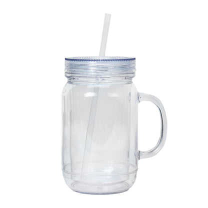 (1)- Personalized 20oz ACRYLIC Snow Globe Mason Jar Style Tumbler