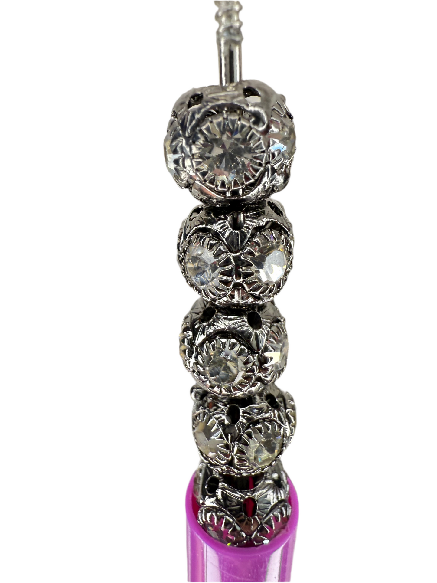 R87-(10PCS) 10mm High-Quality Charcoal Gray Round W/Rhinestone Alloy Spacer/Wheel Beads for DIY