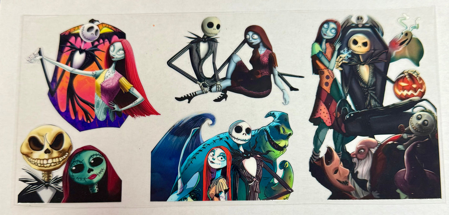 C561- (1PC) JACK/SALLY 16OZ UV DTF Transfer Wrap/Sticker for Cup/Tumbler
