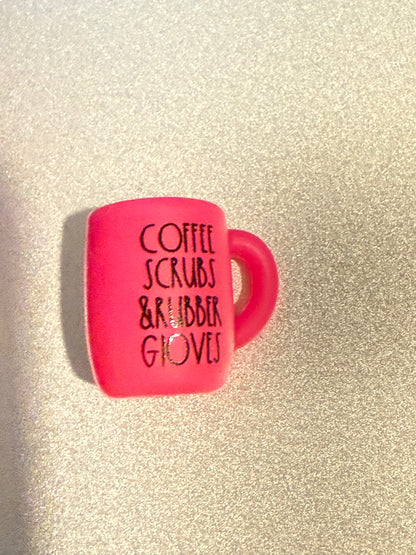 F/COF19 (1)PC 0.80" Choose Your Quote Coffee Mug Focal Bead for DIY Keychains, Wristlets, Cup Charms, Car Charms ETC