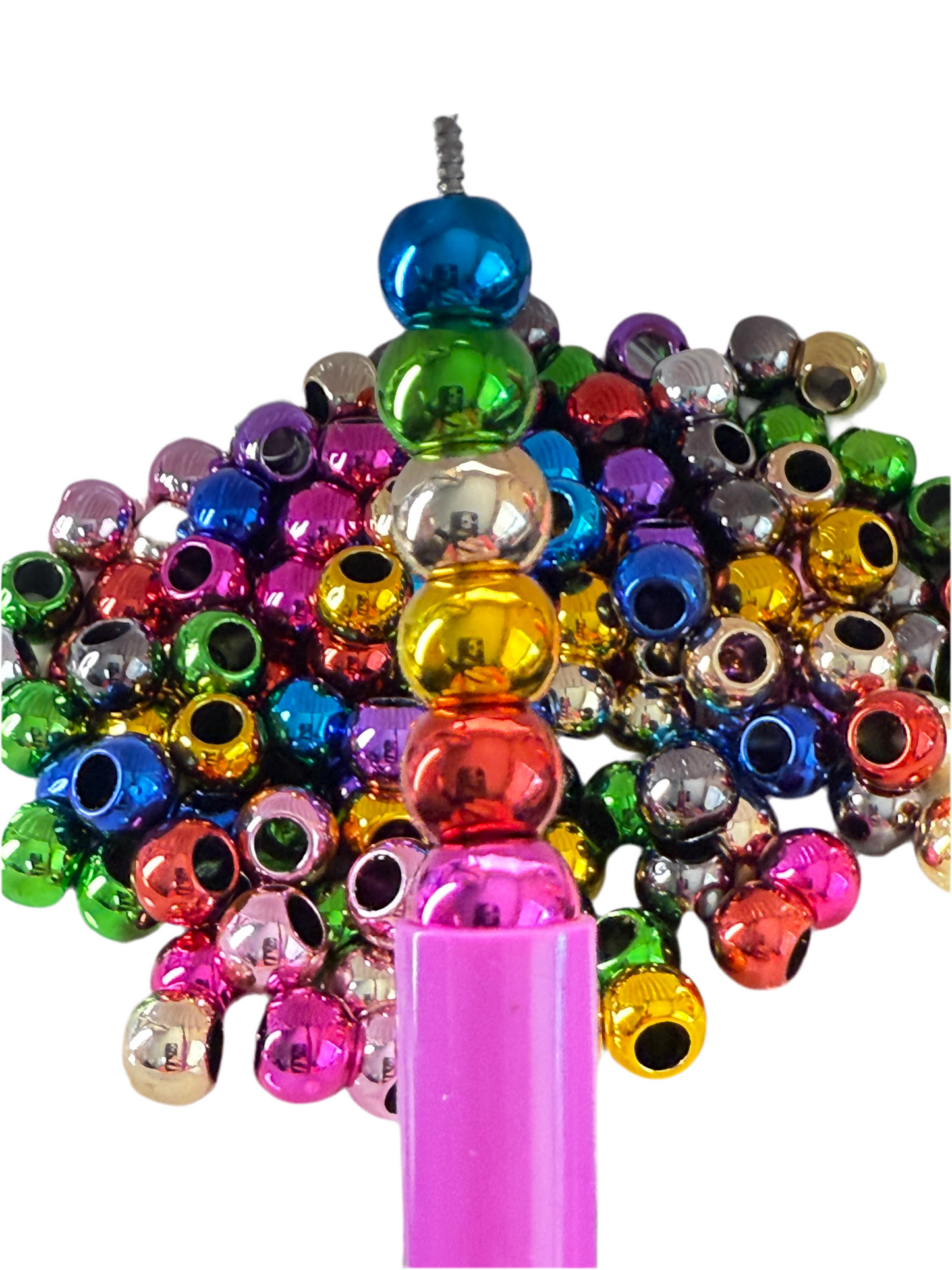 R93-(20PCS) 10mm Metallic Multi Color Smooth Round Spacer/Wheel Plastic Beads for DIY