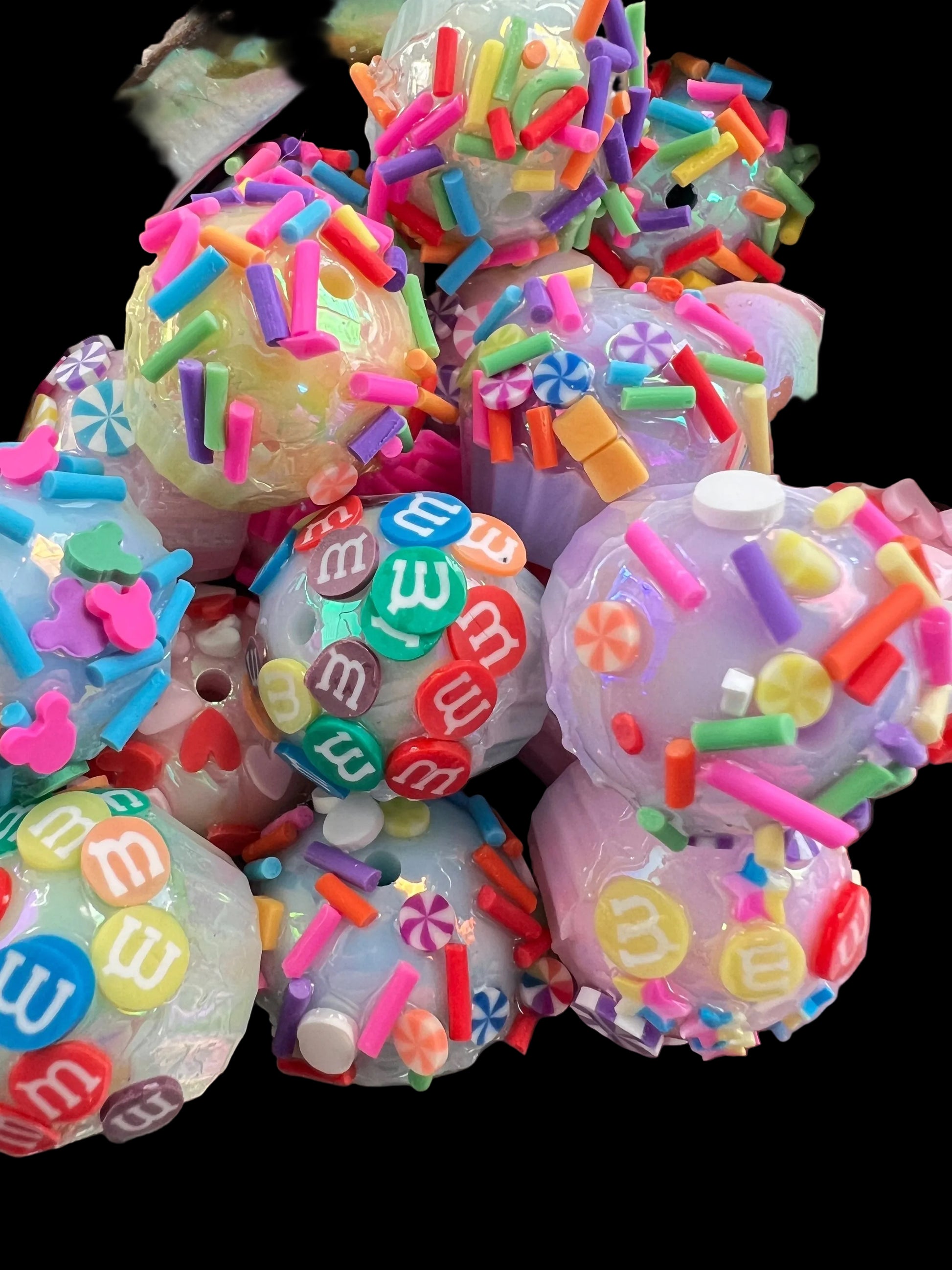 2PCS- Random 25mm Luminous Mixed Cute Desserts/CupCakes/Decorated/ Acrylic Beads image 0