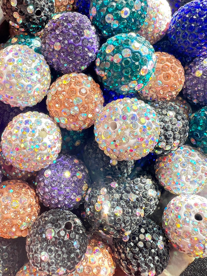 10 PCS - 16mm Multicolored Round Clay Rhinestone Beads image 0