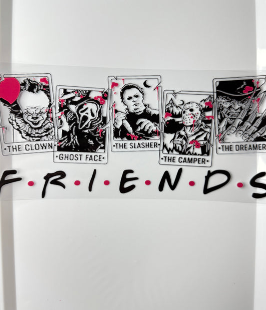 C39- Halloween Cards with Horror Friends 16OZ UV DTF Transfer Wrap/Sticker for Cup/Tumbler