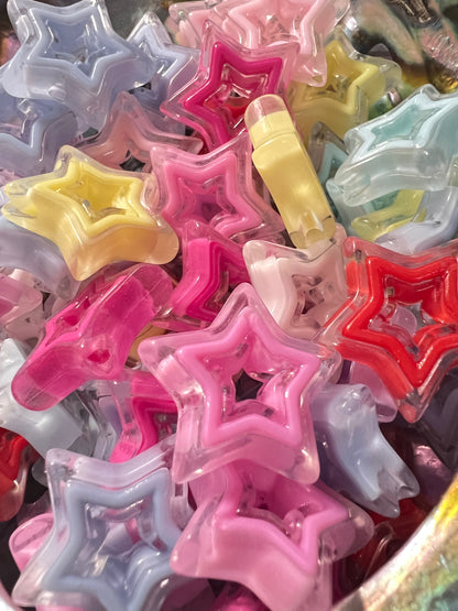 10 PCS- 22mm 3D Star Multicolor Double Layer Translucent Matte Acrylic Beads image 1