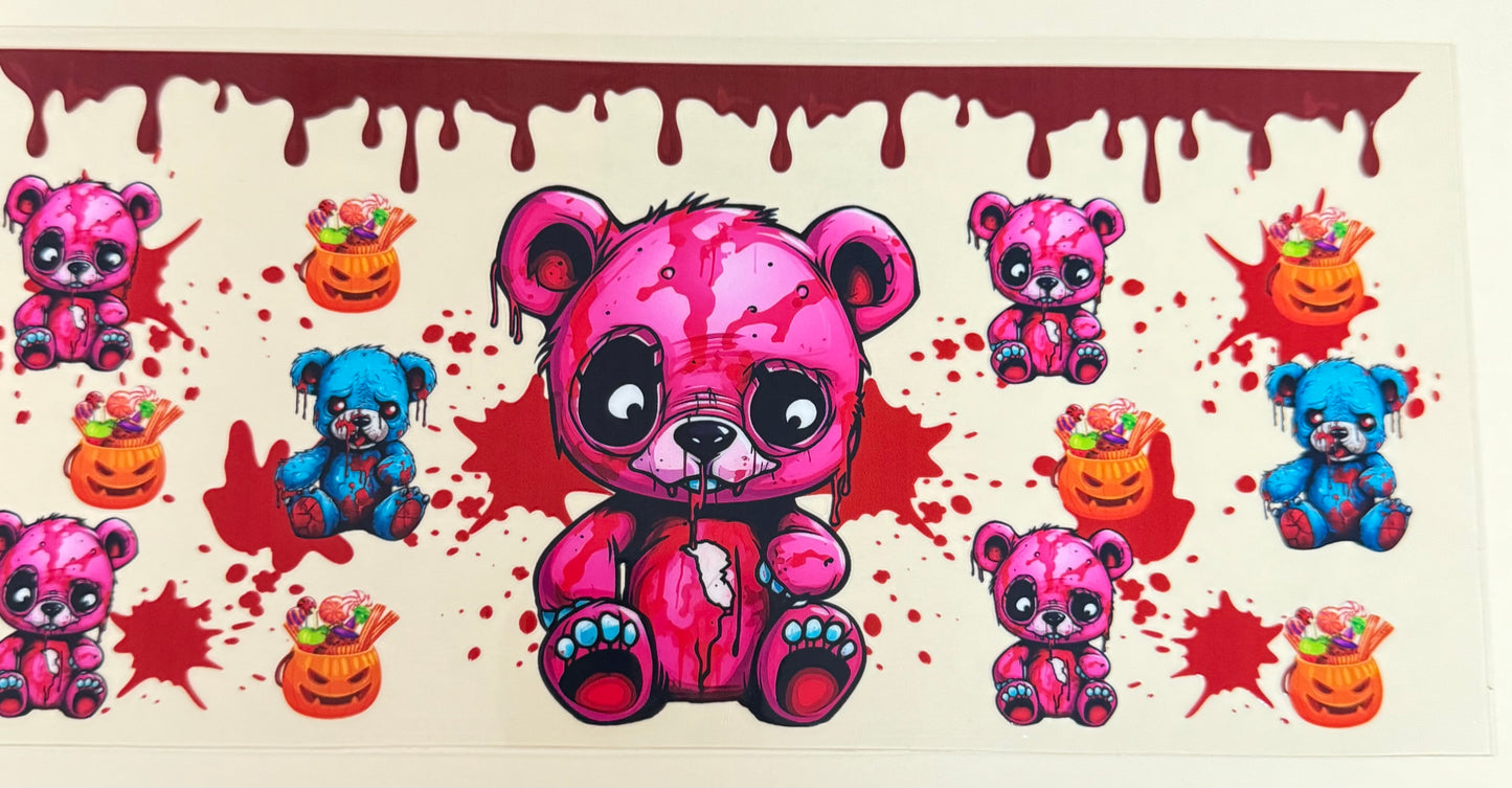 C359- (1PC) HALLOWEEN BEARS 16OZ UV DTF Transfer Wrap/Sticker for Cup/Tumbler