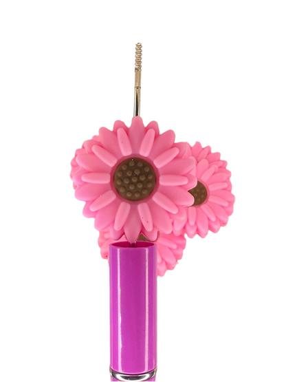 F1- (1)PC 1.2" Large Size Pink/Brown Daisy Flower Focal Bead for DIY Keychains, Wristlets, Cup Charms, Car Charms ETC