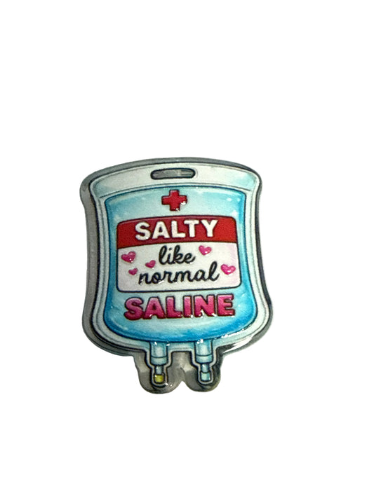 F/ACR75- (2)PCS 1" SALTY like Normal Saline Bag Acrylic Focal Bead for DIY Pens, Keychains, Wristlets, Cup Charms, Car Charms ETC