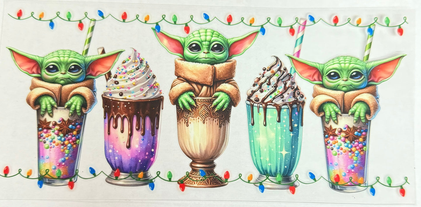 C595- (1PC) YODA DESSERT 16OZ UV DTF Transfer Wrap/Sticker for Cup/Tumbler